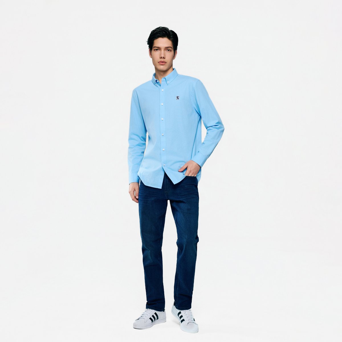 Men's Lion Oxford Slim Long Sleeve Shirt - Giordano Online