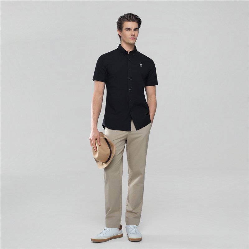 Men's Lion Oxford Slim Short Sleeve Shirt - Giordano Online