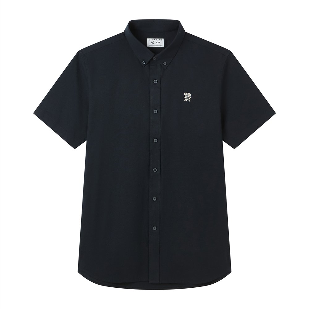 Men's Lion Oxford Slim Short Sleeve Shirt - Giordano Online