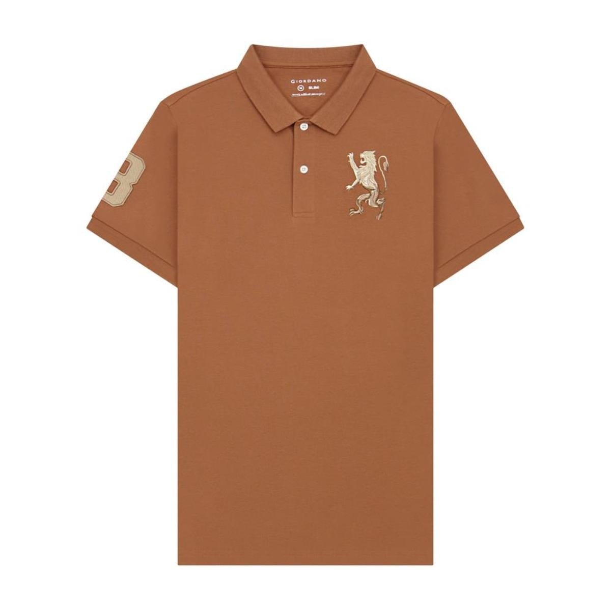Men's Lion Polo - Khaki - Giordano Online