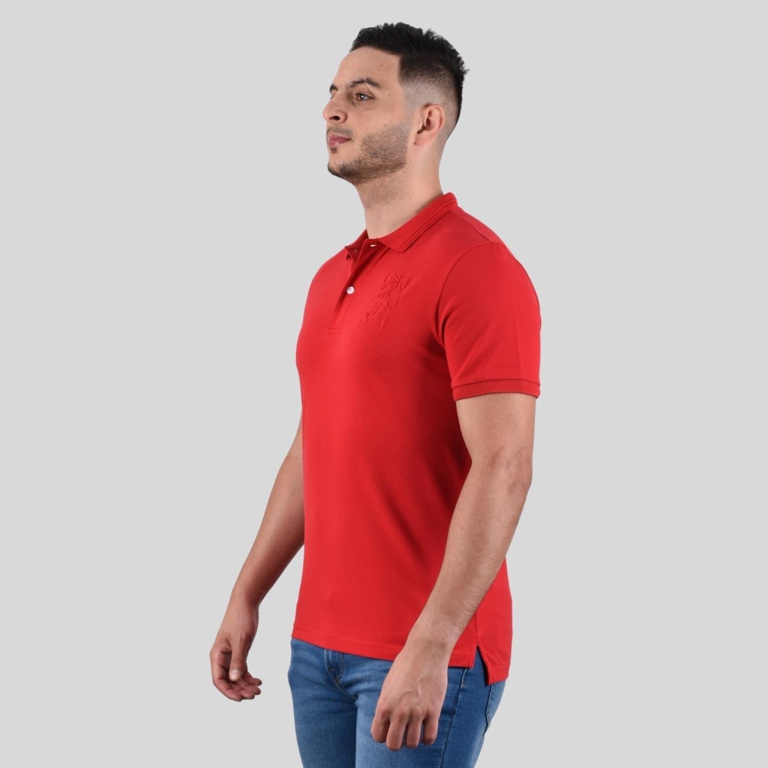 Men's Lion Polo - Red - Giordano Online