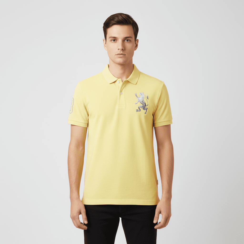 Men's Lion Polo - Yellow - Giordano Online