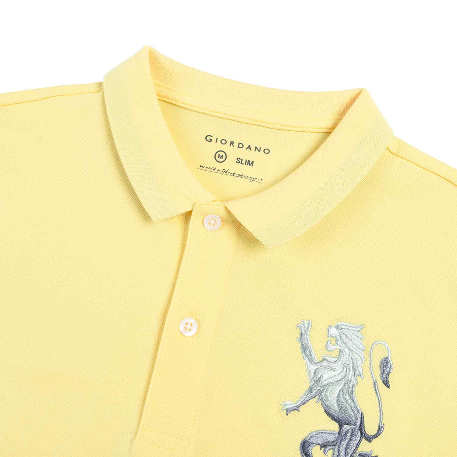 Men's Lion Polo - Yellow - Giordano Online