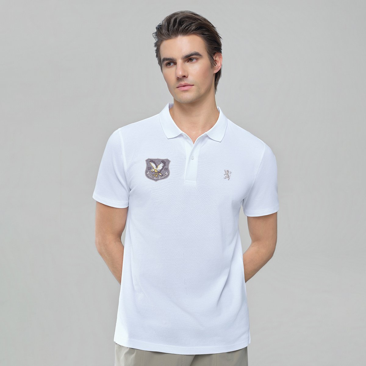 Men’s Lycra Pique Embroidery Slim Fit Polo - Giordano Online