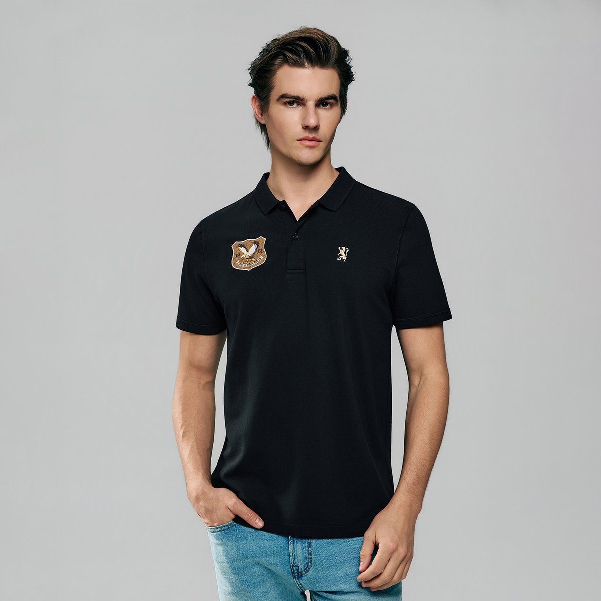Men’s Lycra Pique Embroidery Slim Fit Polo - Giordano Online