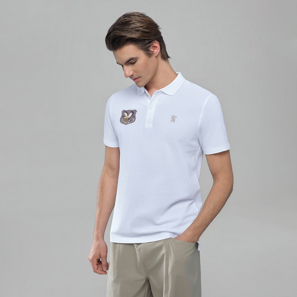 Men’s Lycra Pique Embroidery Slim Fit Polo - Giordano Online