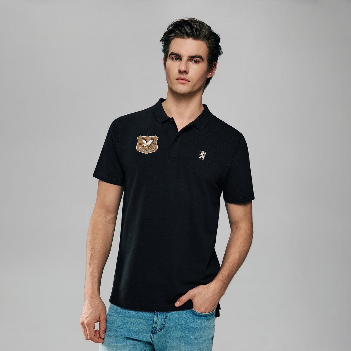 Men’s Lycra Pique Embroidery Slim Fit Polo - Giordano Online