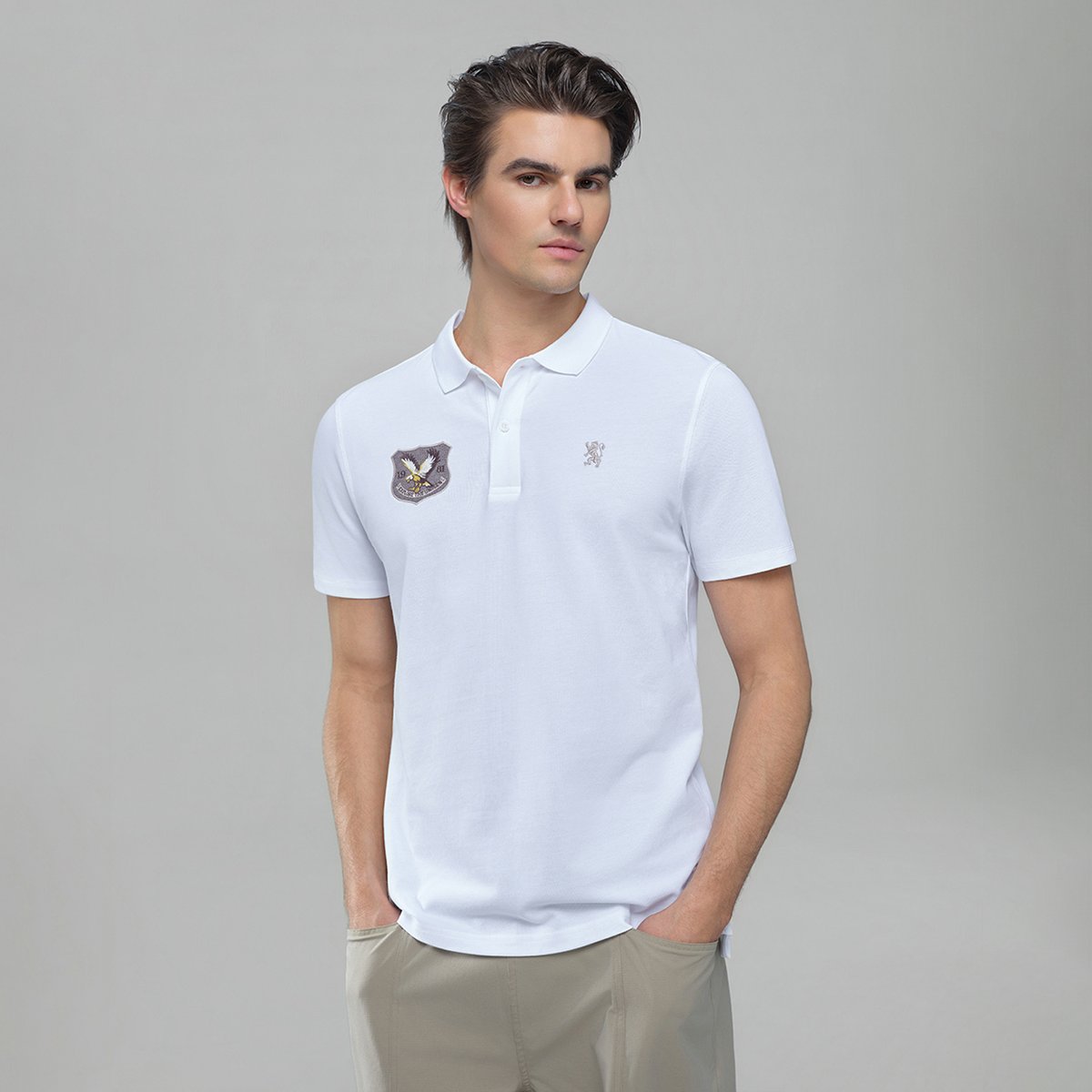 Men’s Lycra Pique Embroidery Slim Fit Polo - Giordano Online