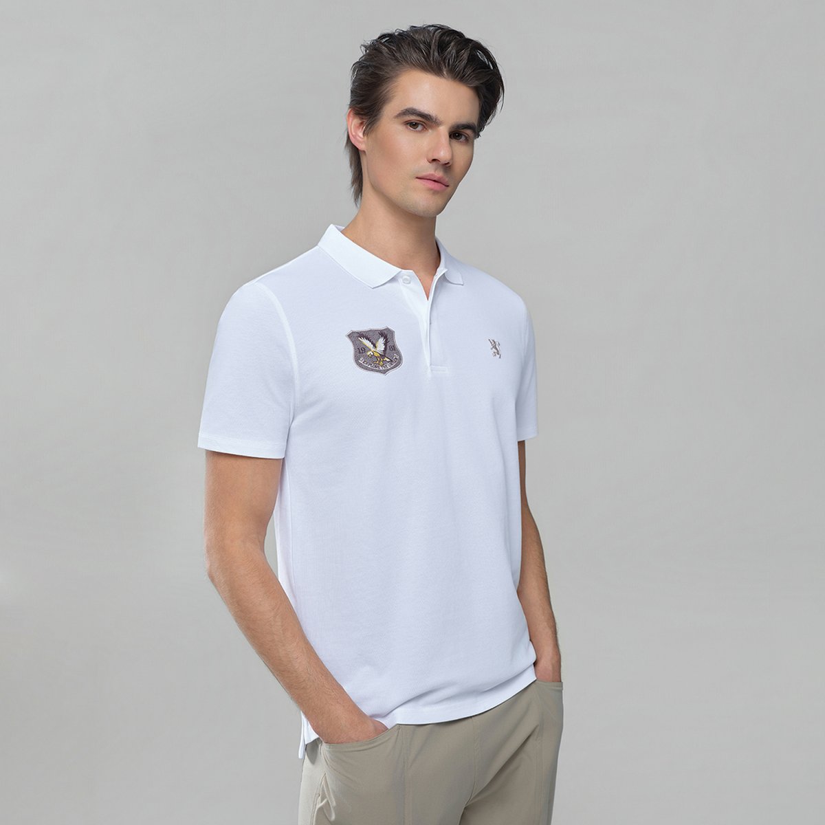 Men’s Lycra Pique Embroidery Slim Fit Polo - Giordano Online