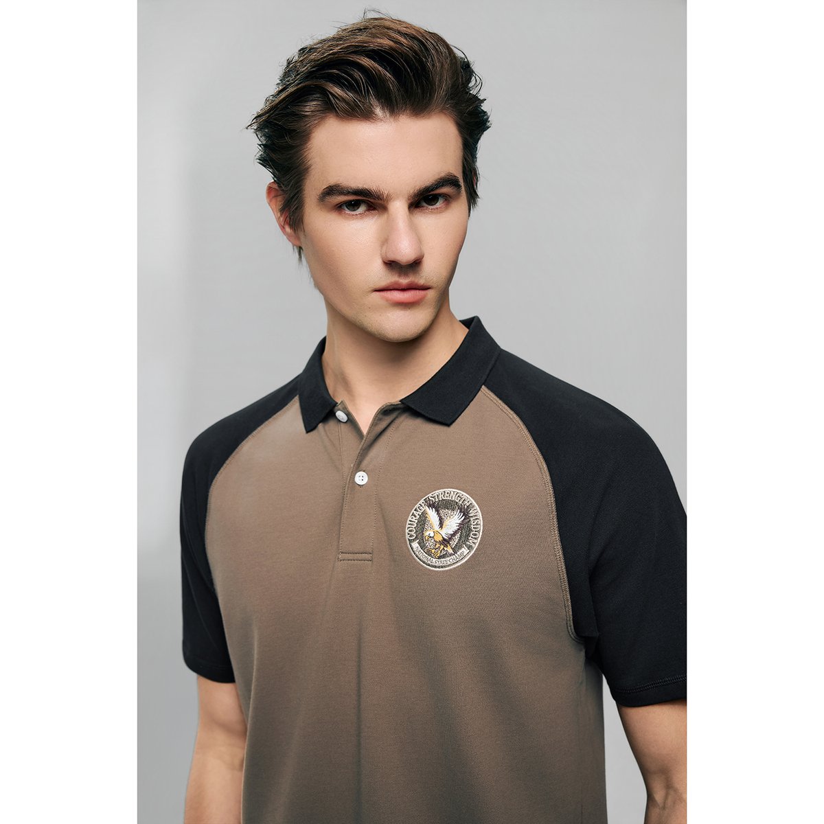 Men's Lycra Pique Raglan Sleeve Embroidery Slim Fit Polo - Giordano Online