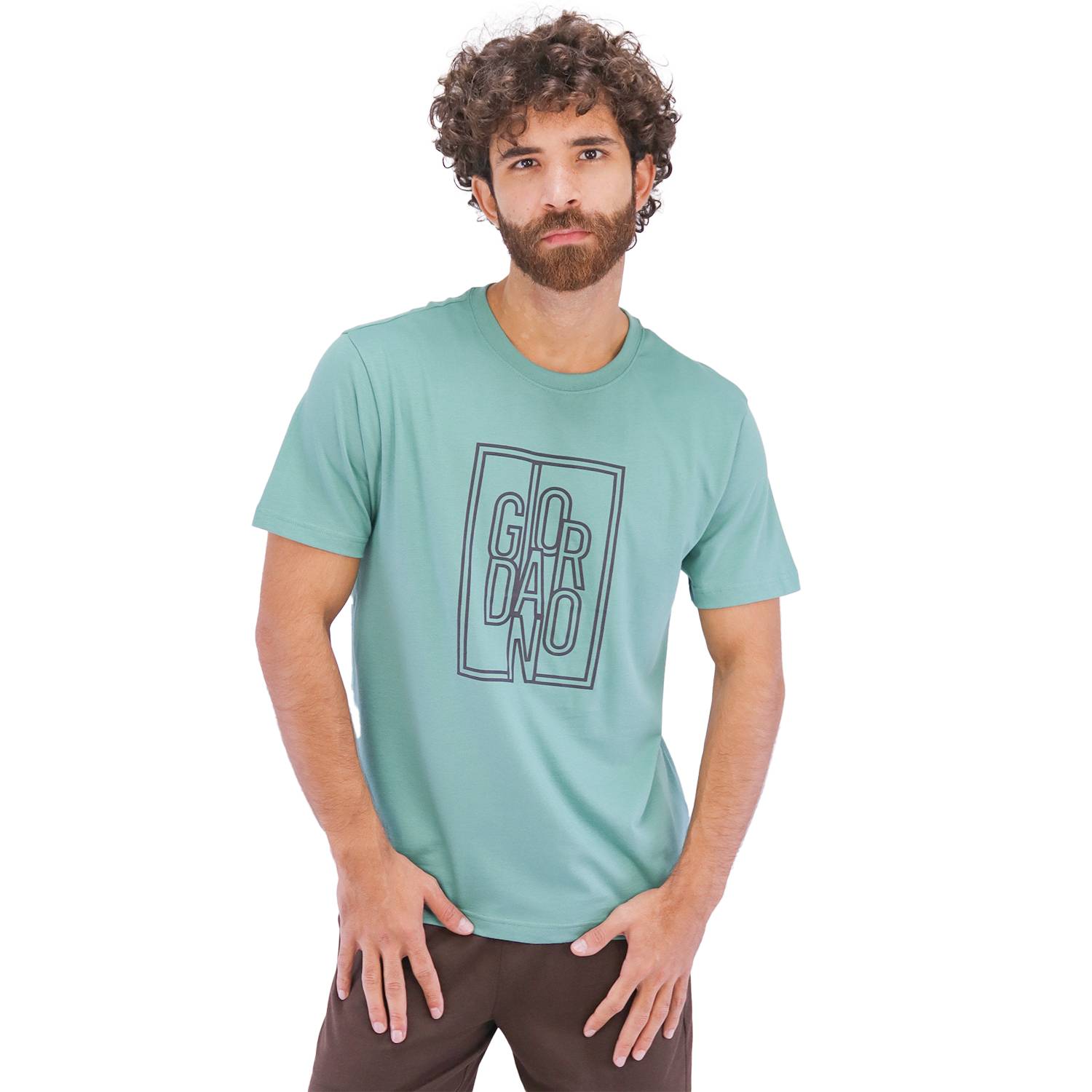 Men's ME Signature Print Tee - Green - Giordano Online