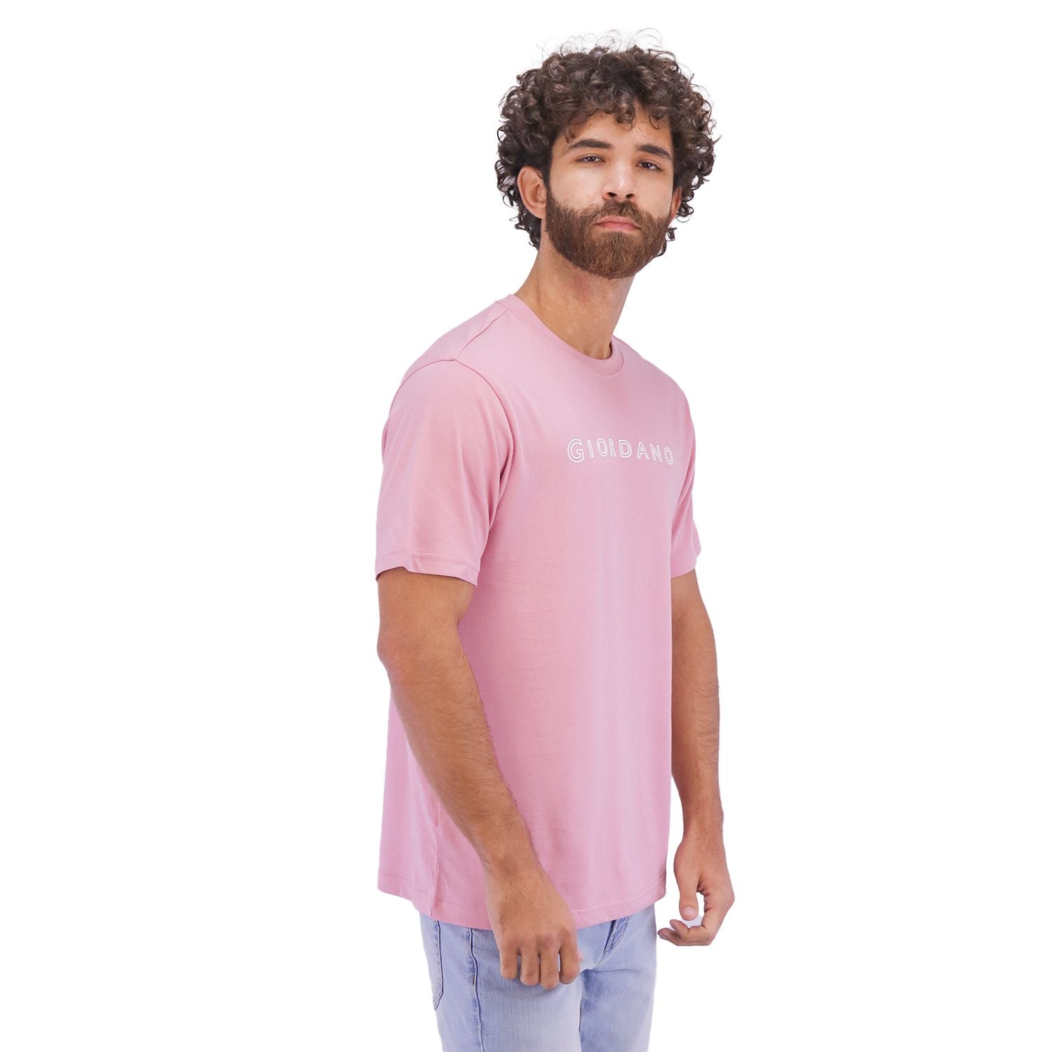 Men's ME Signature Print Tee - Pink - Giordano Online