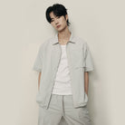 Men’s Nylon Stretch Short Sleeve Shirt – Lightweight & Water - Resistant | Korea Collection - Giordano