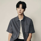 Men’s Nylon Stretch Short Sleeve Shirt – Lightweight & Water - Resistant | Korea Collection - Giordano