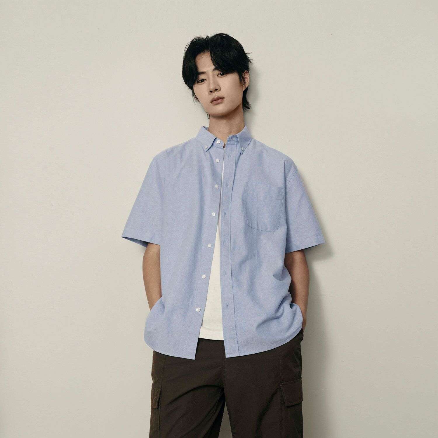 Men’s Oxford Short Sleeve Shirt | Korea Collection - Giordano