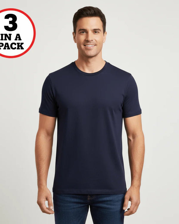 Quick buy Men's Regular Fit Cotton Crew Neck T-Shirt - 3-Pack - Multi
