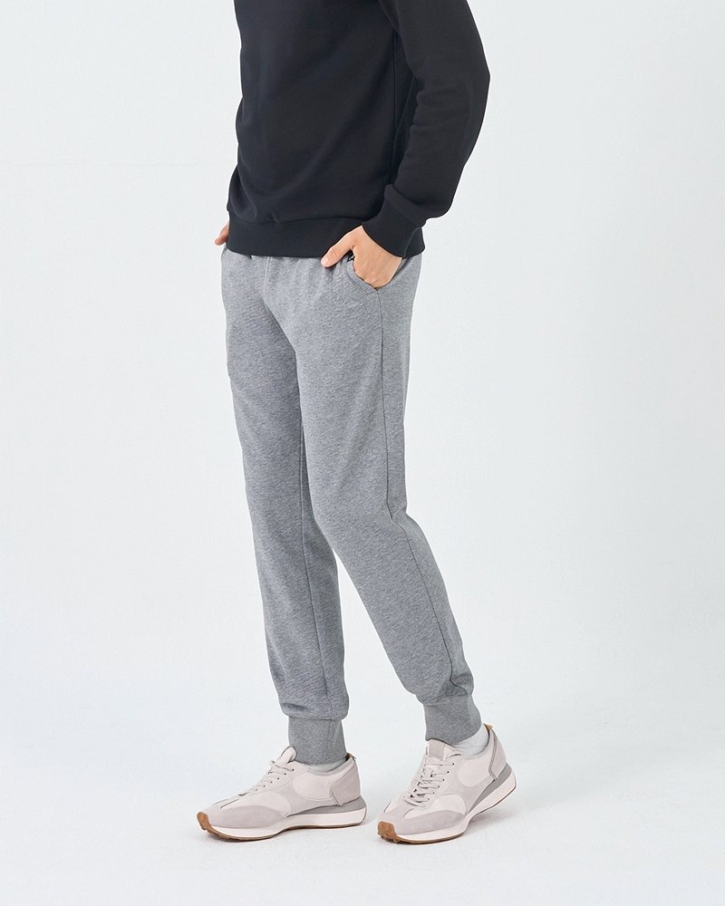 Men's Regular Fit French Terry Knit Joggers - Grey - Giordano Online