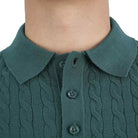 Men's Regular Fit Short Sleeve Cable - Knit Polo Sweater - Giordano Online