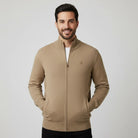 Men's Regular Fit Texture Stitch Mock Neck Full Zip Cardigan - Giordano Online