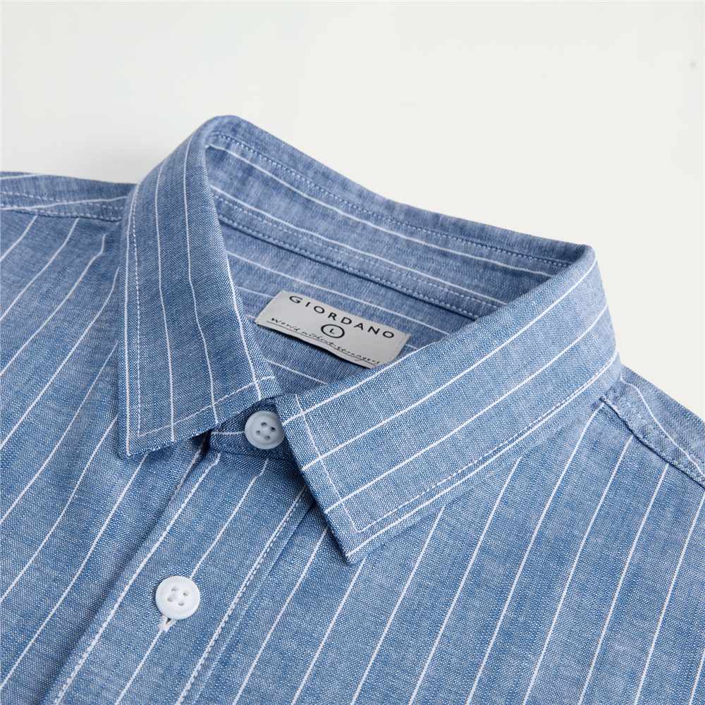 Men's Relaxed Fit Cotton Chambray Shirt - Giordano Online