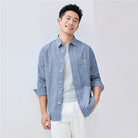 Men's Relaxed Fit Cotton Chambray Shirt - Giordano Online