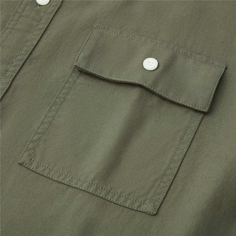 Men's Relaxed Fit Cotton Twill Long Sleeve Shirt - Giordano Online