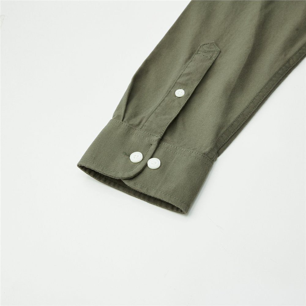 Men's Relaxed Fit Cotton Twill Long Sleeve Shirt - Giordano Online