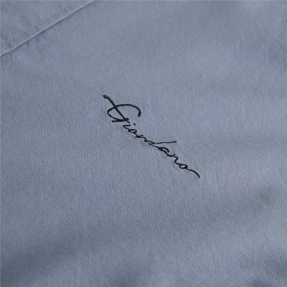 Men's Relaxed Fit Lyocell - Cotton Embroidered Shirt - Giordano Online