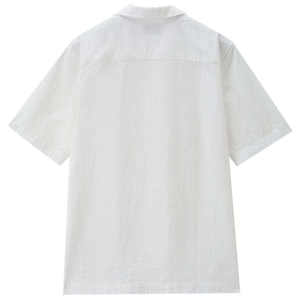 Men's Seersucker Half Sleeve Shirt - Giordano Online