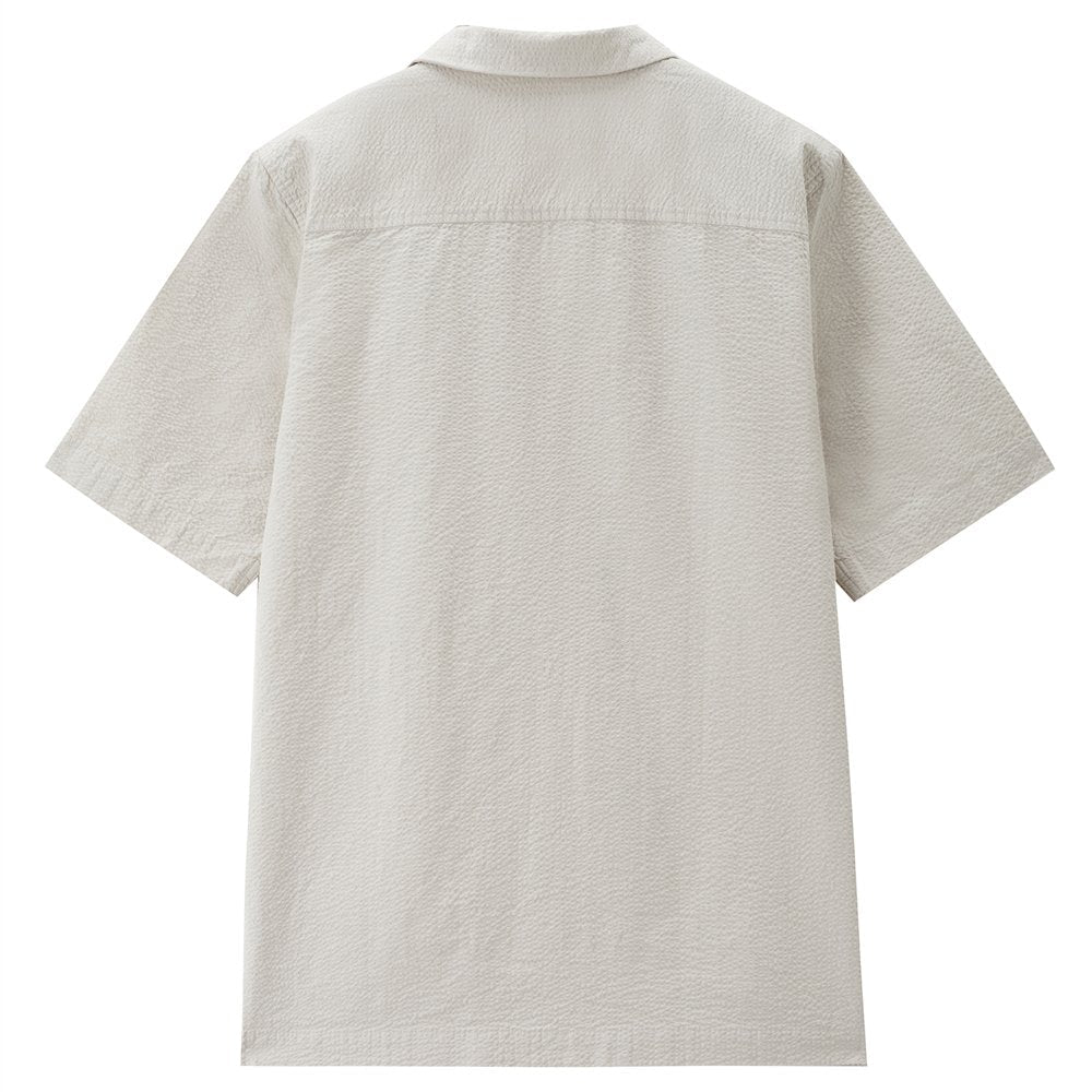 Men's Seersucker Half Sleeve Shirt - Giordano Online