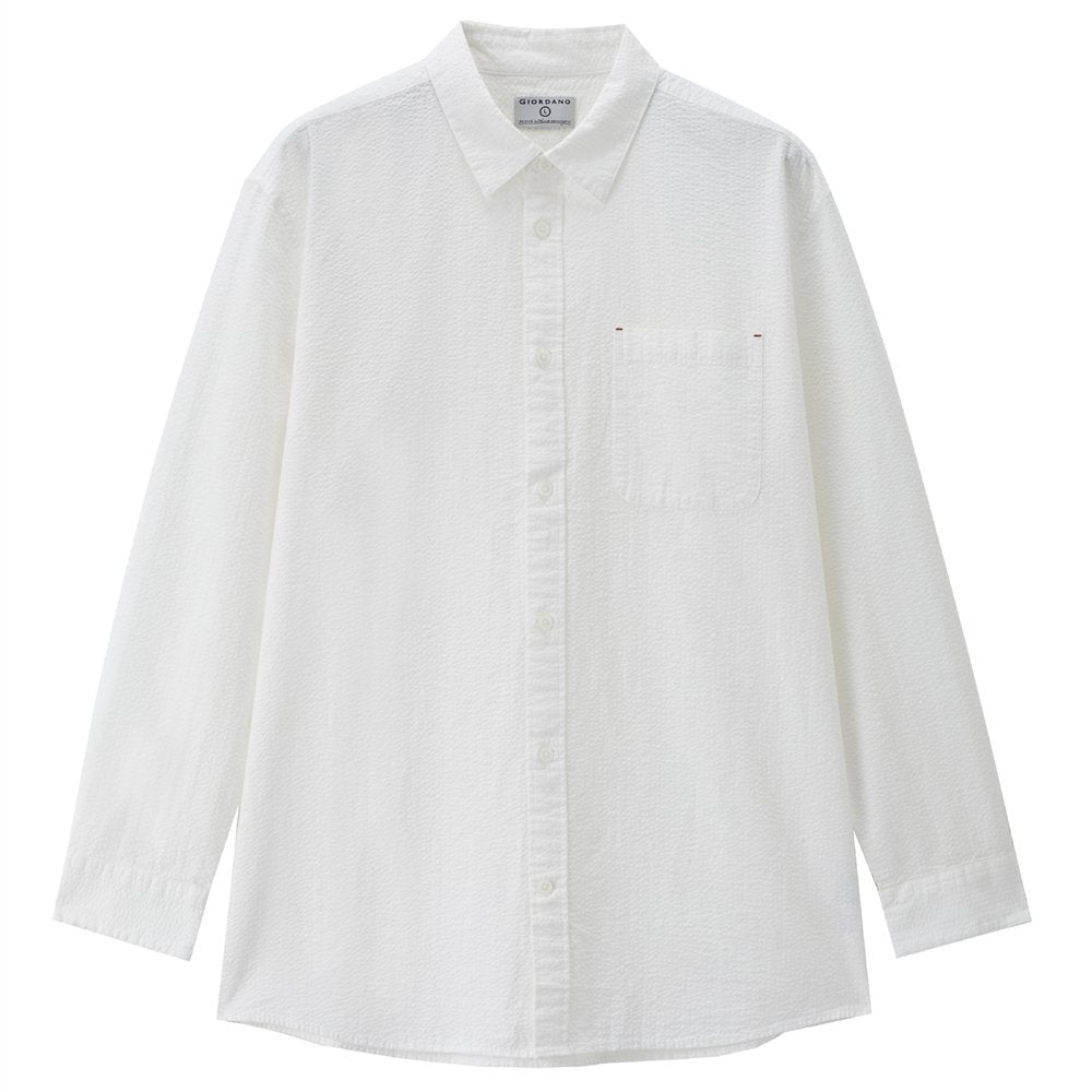 Men's Seersucker Relax Fit Shirt - Giordano Online