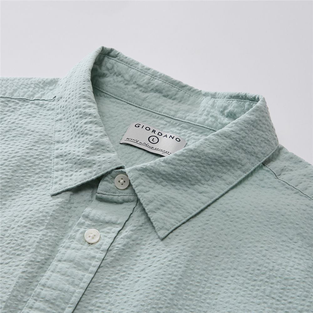 Men's Seersucker Relax Fit Shirt - Giordano Online