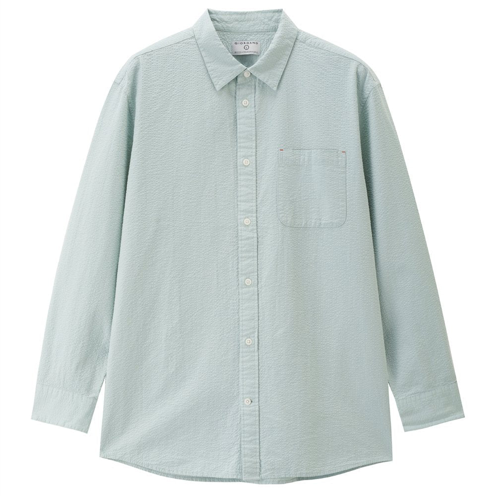 Men's Seersucker Relax Fit Shirt - Giordano Online