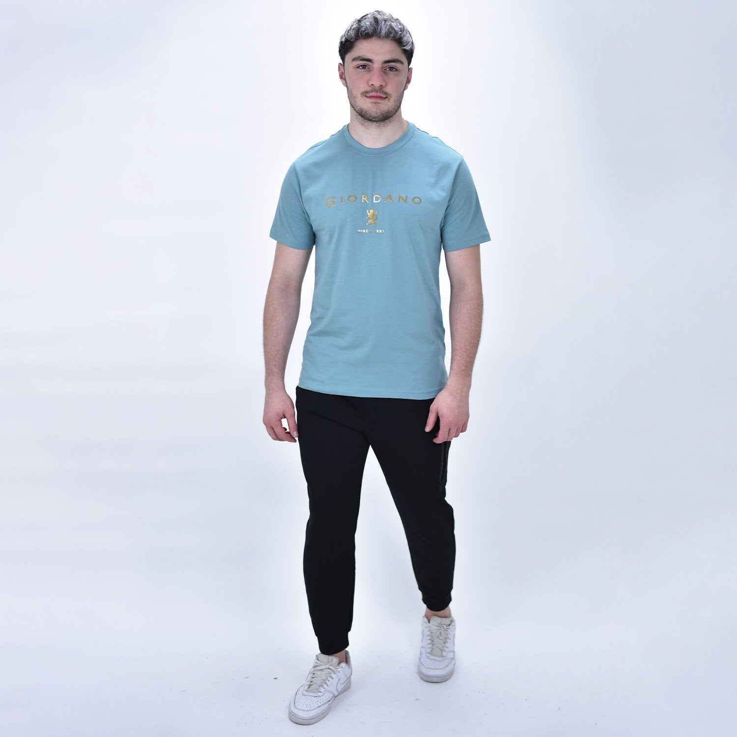 Men's Signature Print Tee - Blue - Giordano Online