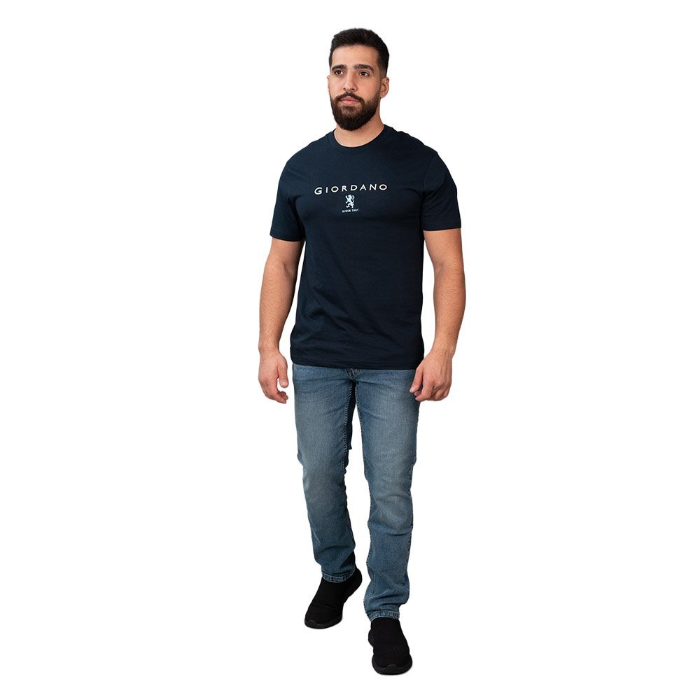 Men's Signature Print Tee - Blue - Giordano Online
