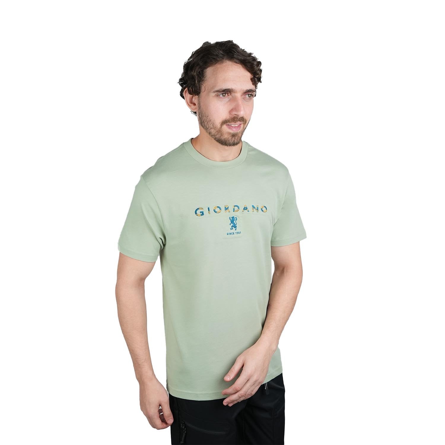 Men's Signature Print Tee - Green - Giordano Online