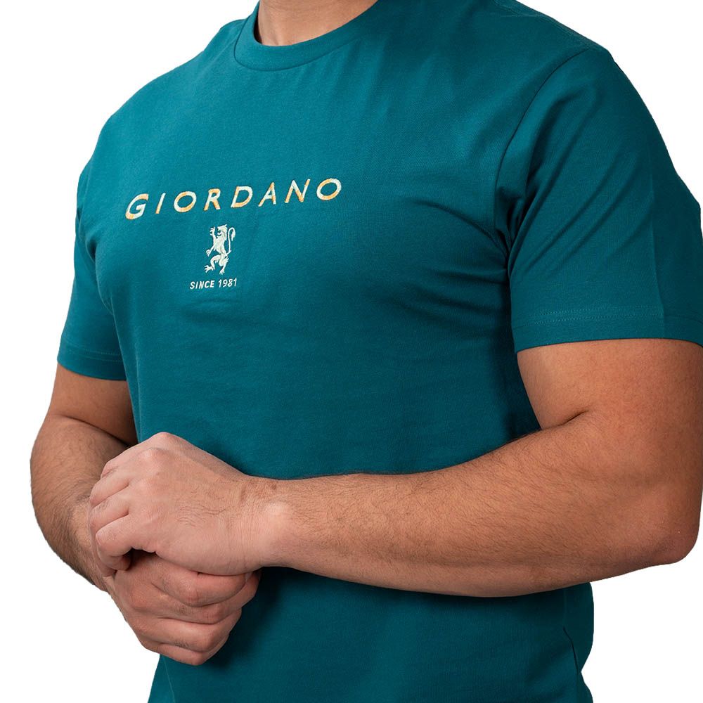 Men's Signature Print Tee - Green - Giordano Online