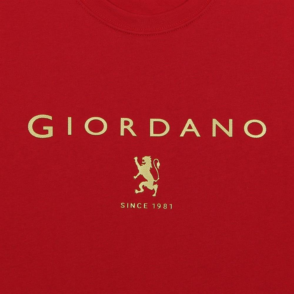 Men's Signature Print Tee - Red - Giordano Online