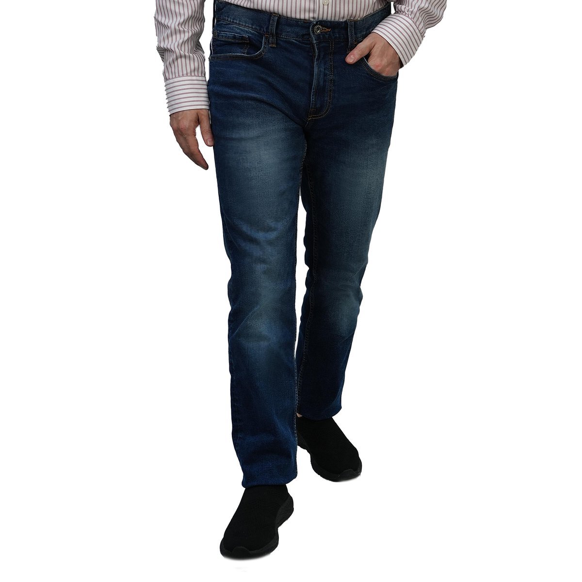 Men’s Skinny Taper Low Rise Stretch Denim Jeans - Blue - Giordano Online