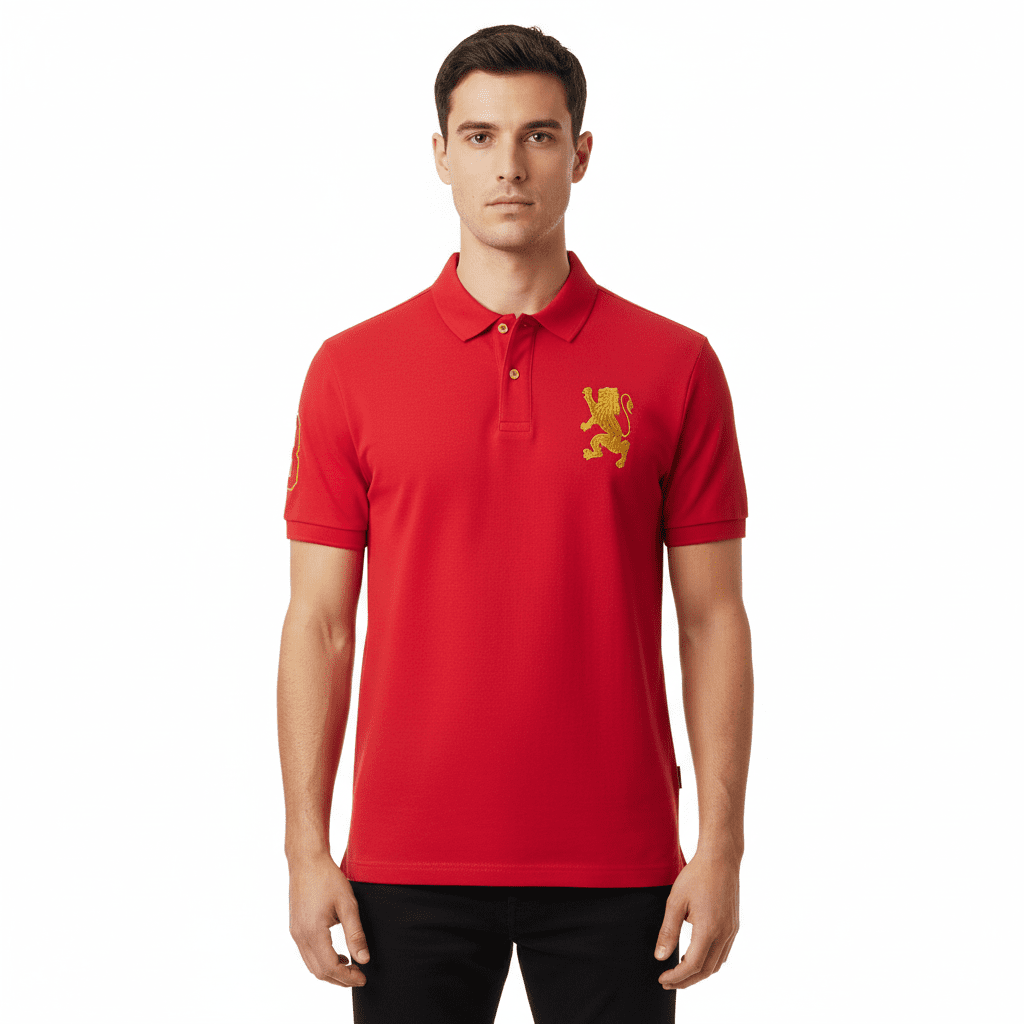 Men’s Slim Fit 3D Lion CNY Lycra Pique Polo - Giordano Online