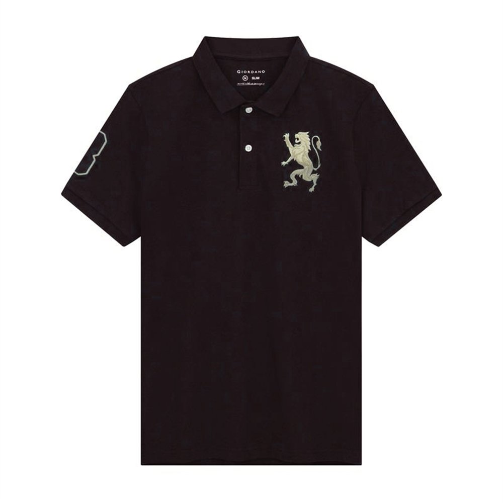 Men’s Slim Fit 3D Lion CNY Lycra Pique Polo - Giordano Online