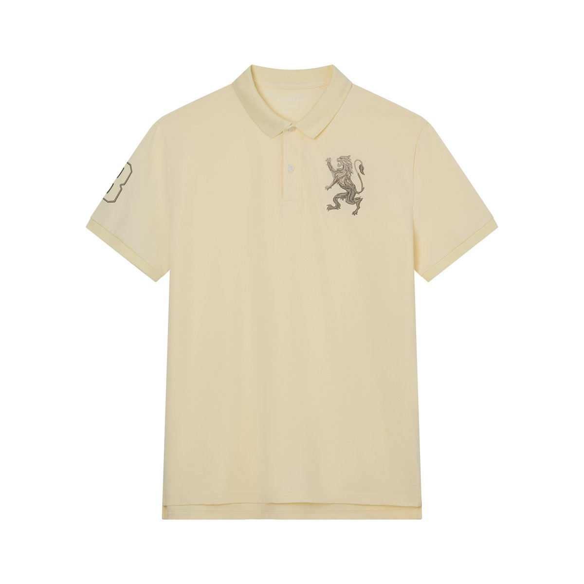 Men’s Slim Fit 3D Lion Embroidery Lycra Pique Polo - Giordano Online