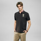 Men’s Slim Fit 3D Lion Embroidery Lycra Pique Polo - Giordano Online