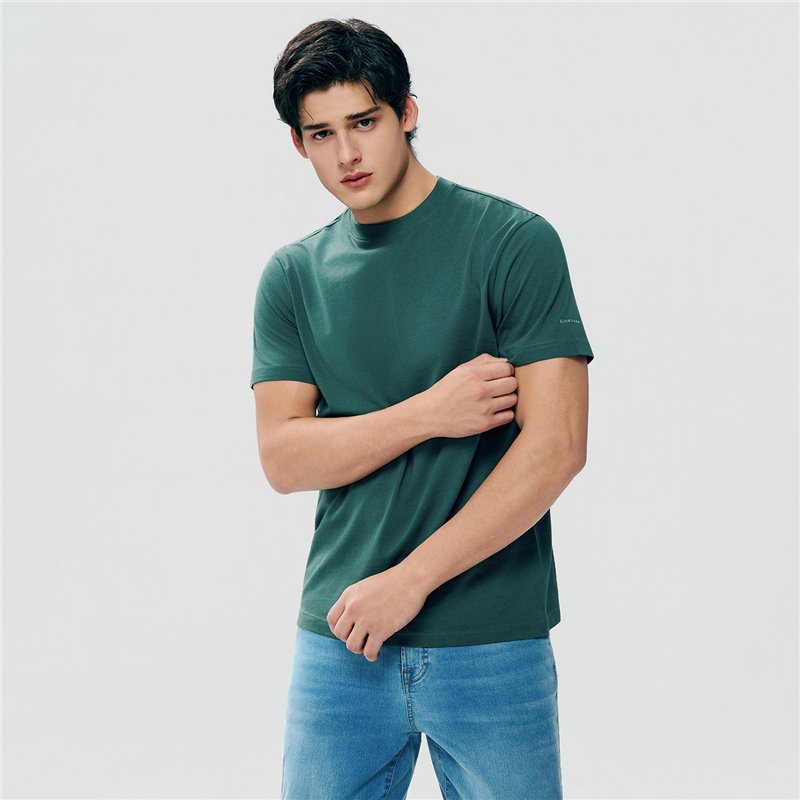 Men’s Slim Fit Cotton Crew Neck Tee - Giordano Online