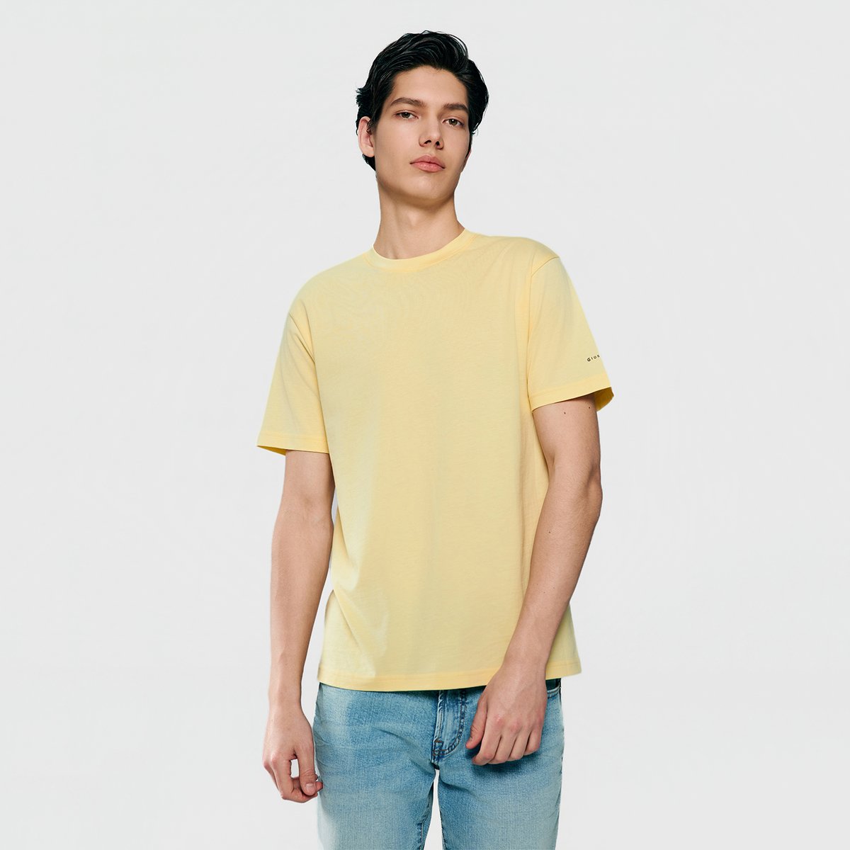 Men’s Slim Fit Cotton Crew Neck Tee - Giordano Online