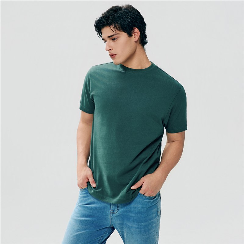 Men’s Slim Fit Cotton Crew Neck Tee - Giordano Online
