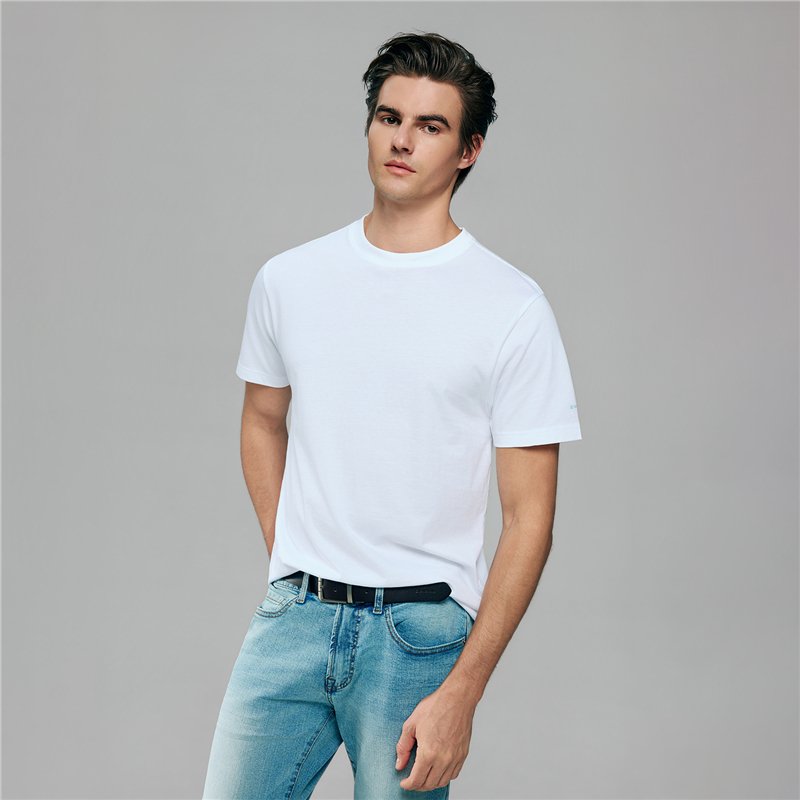 Men’s Slim Fit Cotton Crew Neck Tee - Giordano Online