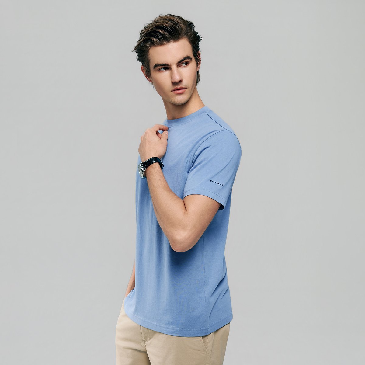 Men’s Slim Fit Cotton Crew Neck Tee - Giordano Online