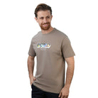 Men's Slim Fit Cotton Jersey Crew Neck Print Tee | WWS Graphic - Khaki - Giordano Online