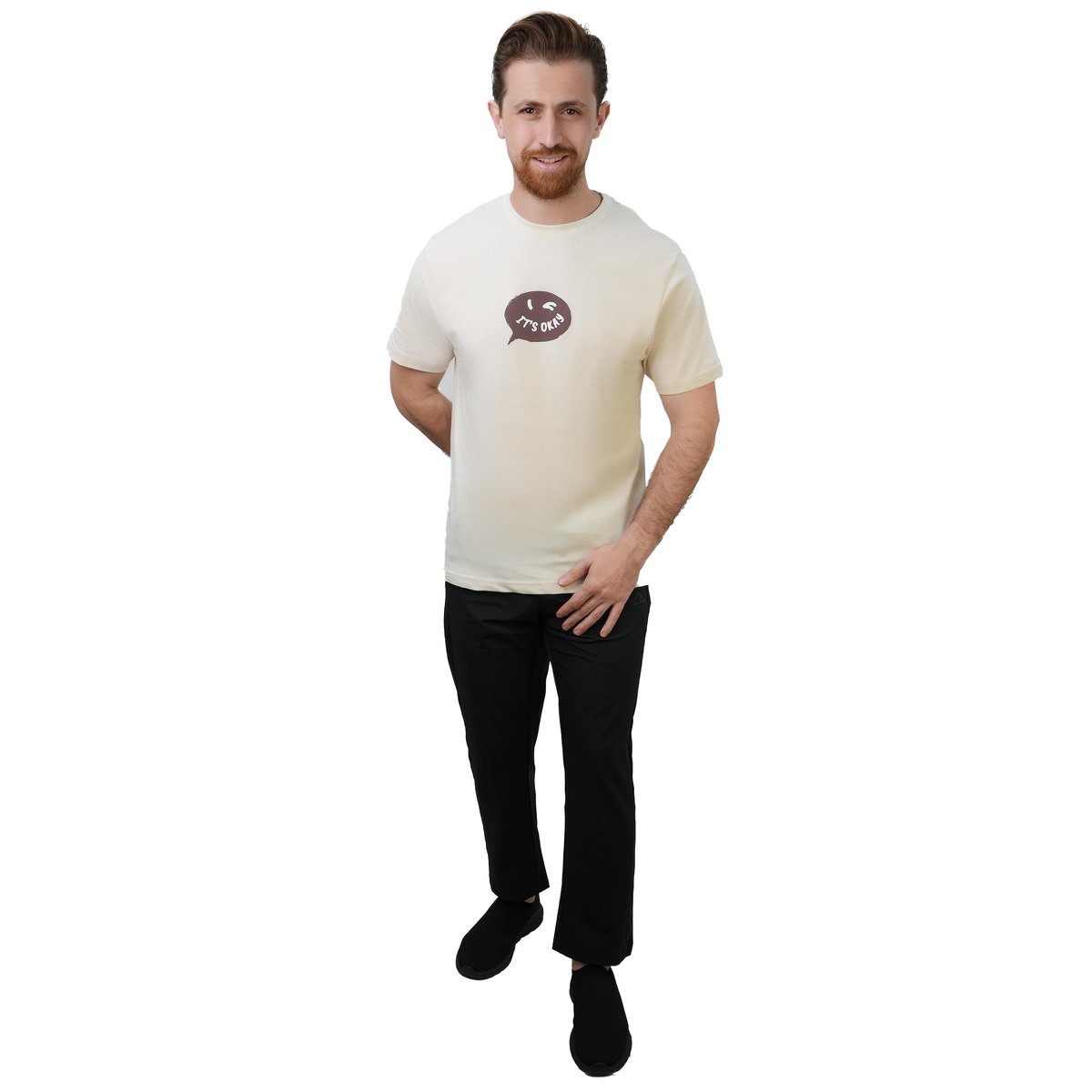 Men's Slim Fit Cotton Jersey Message Print Tee - Giordano Online